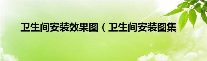 卫生间安装效果图（卫生间安装图集