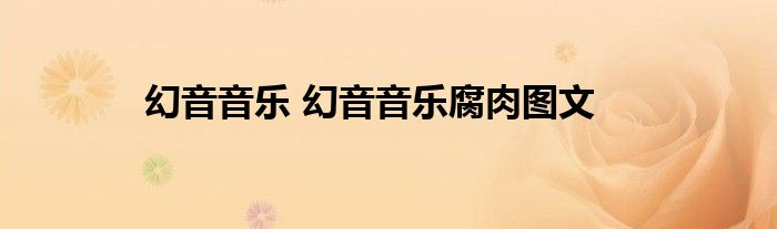 幻音音乐 幻音音乐腐肉图文