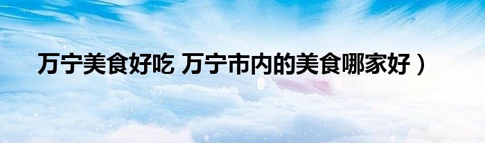 万宁美食好吃 万宁市内的美食哪家好）