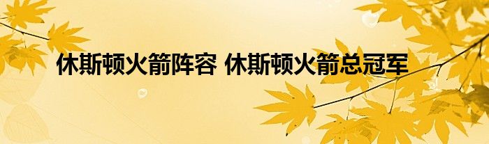 休斯顿火箭阵容 休斯顿火箭总冠军