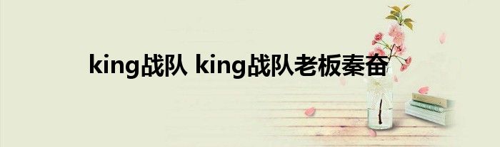 king战队 king战队老板秦奋