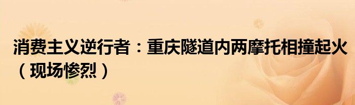 消费主义逆行者：重庆隧道内两摩托相撞起火（现场惨烈）