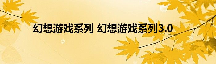 幻想游戏系列 幻想游戏系列3.0