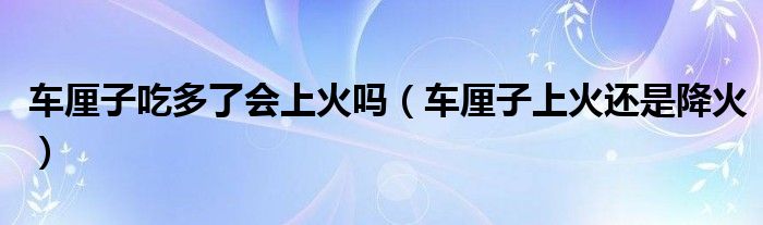 车厘子吃多了会上火吗（车厘子上火还是降火）