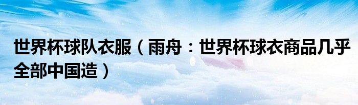 世界杯球队衣服（雨舟：世界杯球衣商品几乎全部中国造）