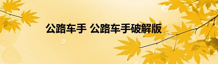 公路车手 公路车手破解版