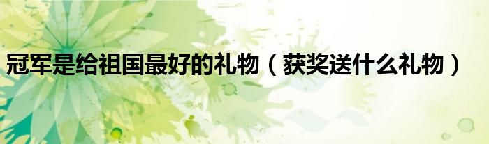 冠军是给祖国最好的礼物（获奖送什么礼物）