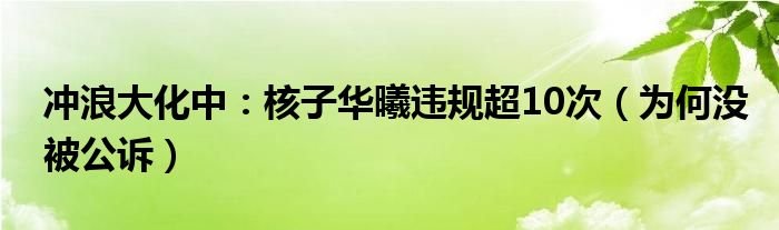 冲浪大化中：核子华曦违规超10次（为何没被公诉）