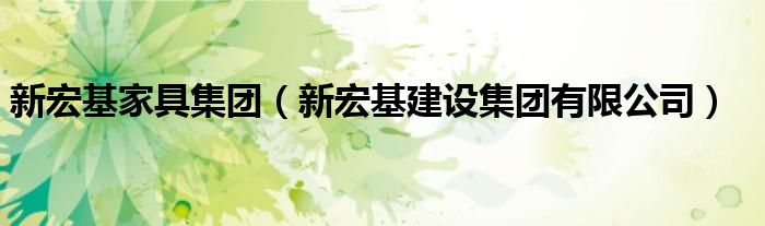 新宏基家具集团（新宏基建设集团有限公司）