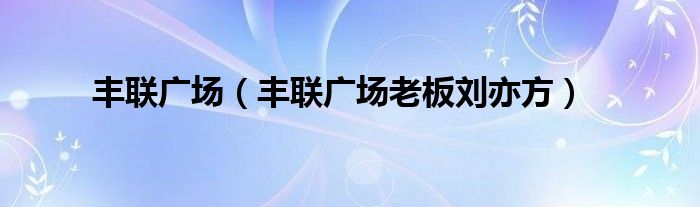 丰联广场（丰联广场老板刘亦方）