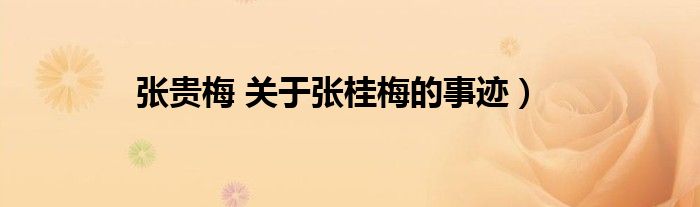 张贵梅 关于张桂梅的事迹）