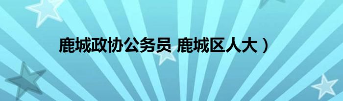 鹿城政协公务员 鹿城区人大）