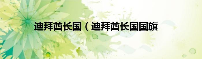 迪拜酋长国（迪拜酋长国国旗