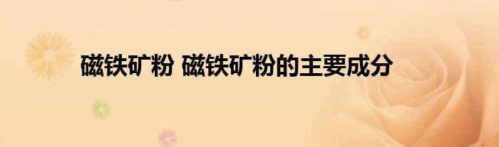 磁铁矿粉 磁铁矿粉的主要成分