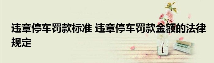 违章停车罚款标准 违章停车罚款金额的法律规定