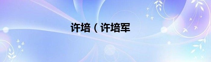 许培（许培军