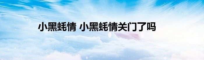 小黑蚝情 小黑蚝情关门了吗
