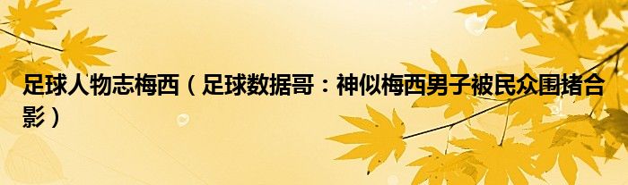 足球人物志梅西（足球数据哥：神似梅西男子被民众围堵合影）