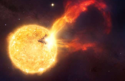 年轻的类太阳恒星的极端喷发标志着系外行星发育的野蛮环境