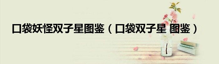 口袋妖怪双子星图鉴（口袋双子星 图鉴）