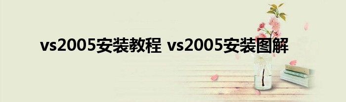 vs2005安装教程 vs2005安装图解