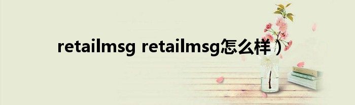 retailmsg retailmsg怎么样）