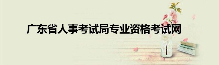 广东省人事考试局专业资格考试网