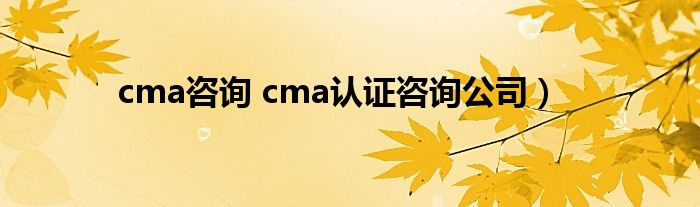 cma咨询 cma认证咨询公司）