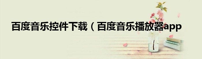 百度音乐控件下载（百度音乐播放器app