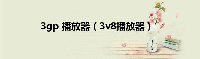 3gp 播放器（3v8播放器）