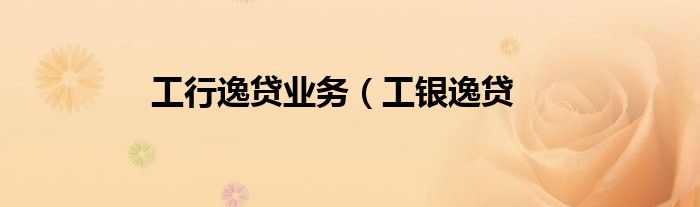 工行逸贷业务（工银逸贷