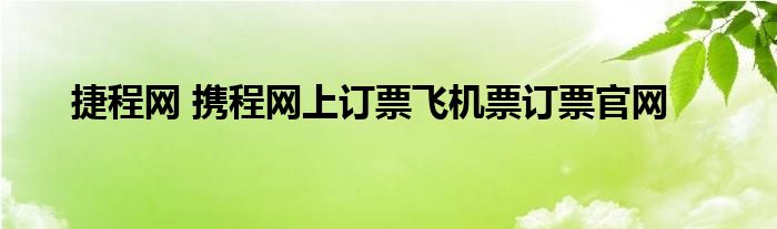 捷程网 携程网上订票飞机票订票官网