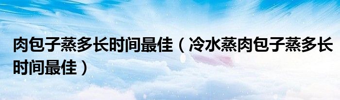 肉包子蒸多长时间最佳（冷水蒸肉包子蒸多长时间最佳）