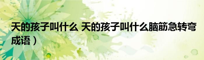 天的孩子叫什么 天的孩子叫什么脑筋急转弯成语）