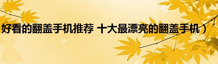 好看的翻盖手机推荐 十大最漂亮的翻盖手机）