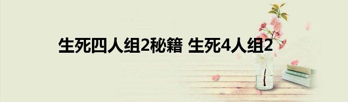 生死四人组2秘籍 生死4人组2