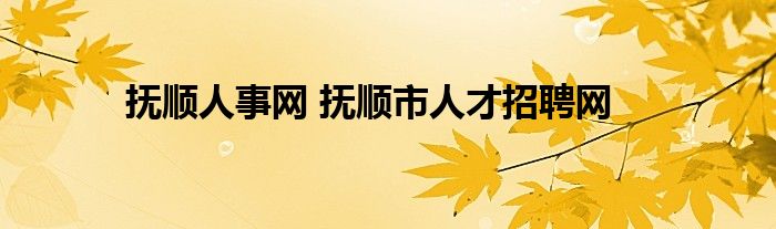 抚顺人事网 抚顺市人才招聘网