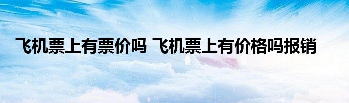 飞机票上有票价吗 飞机票上有价格吗报销