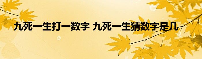 九死一生打一数字 九死一生猜数字是几
