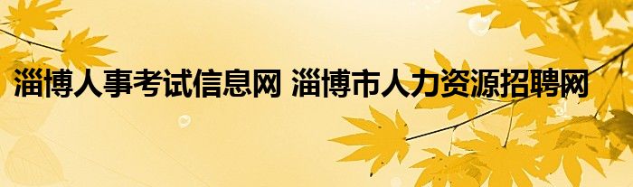 淄博人事考试信息网 淄博市人力资源招聘网