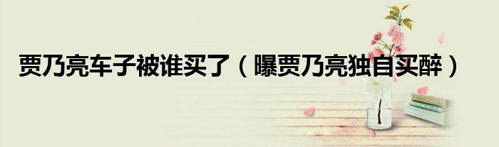 贾乃亮车子被谁买了（曝贾乃亮独自买醉）