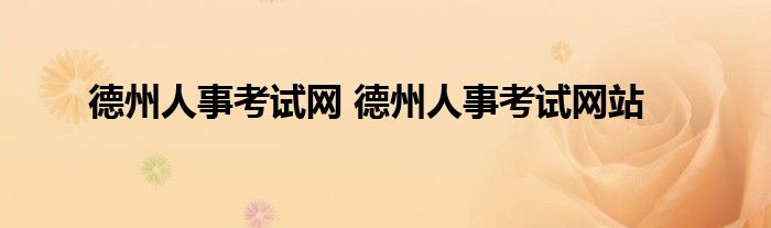 德州人事考试网 德州人事考试网站