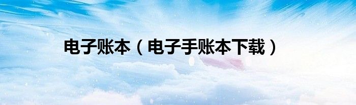 电子账本（电子手账本下载）