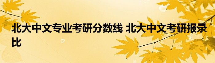 北大中文专业考研分数线 北大中文考研报录比