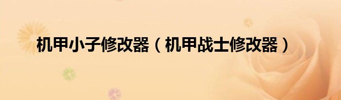 机甲小子修改器（机甲战士修改器）