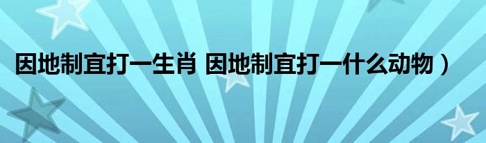 因地制宜打一生肖 因地制宜打一什么动物）