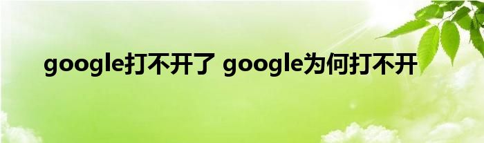 google打不开了 google为何打不开