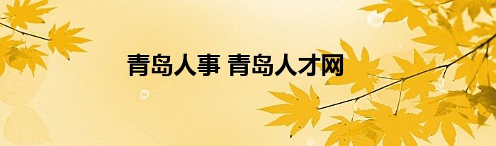青岛人事 青岛人才网