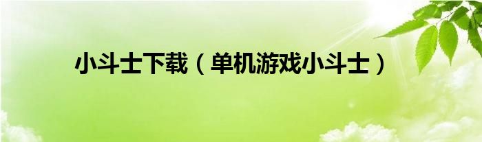 小斗士下载（单机游戏小斗士）