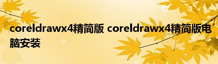 coreldrawx4精简版 coreldrawx4精简版电脑安装